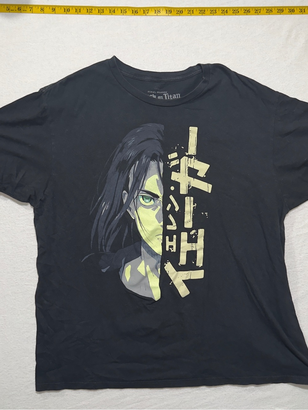 Ripple Junction Black Tee with Lime Anime Portrait